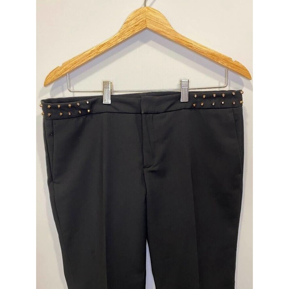 House of Harlow 1960 Gold Studded Waist Black Dress Pants Size 8 Pockets
